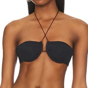 Solid & Striped Adriana Bikini Top in Blackout Size‎ Large